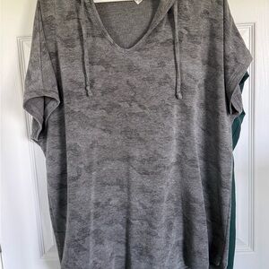 Gray Hooded Women's Top